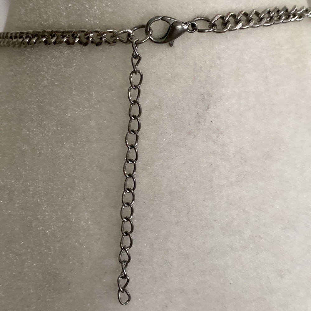 Silver Rocker Rebel Edgy Layered Bead Discs Coins Textured Chain Necklace - Picture 15 of 15